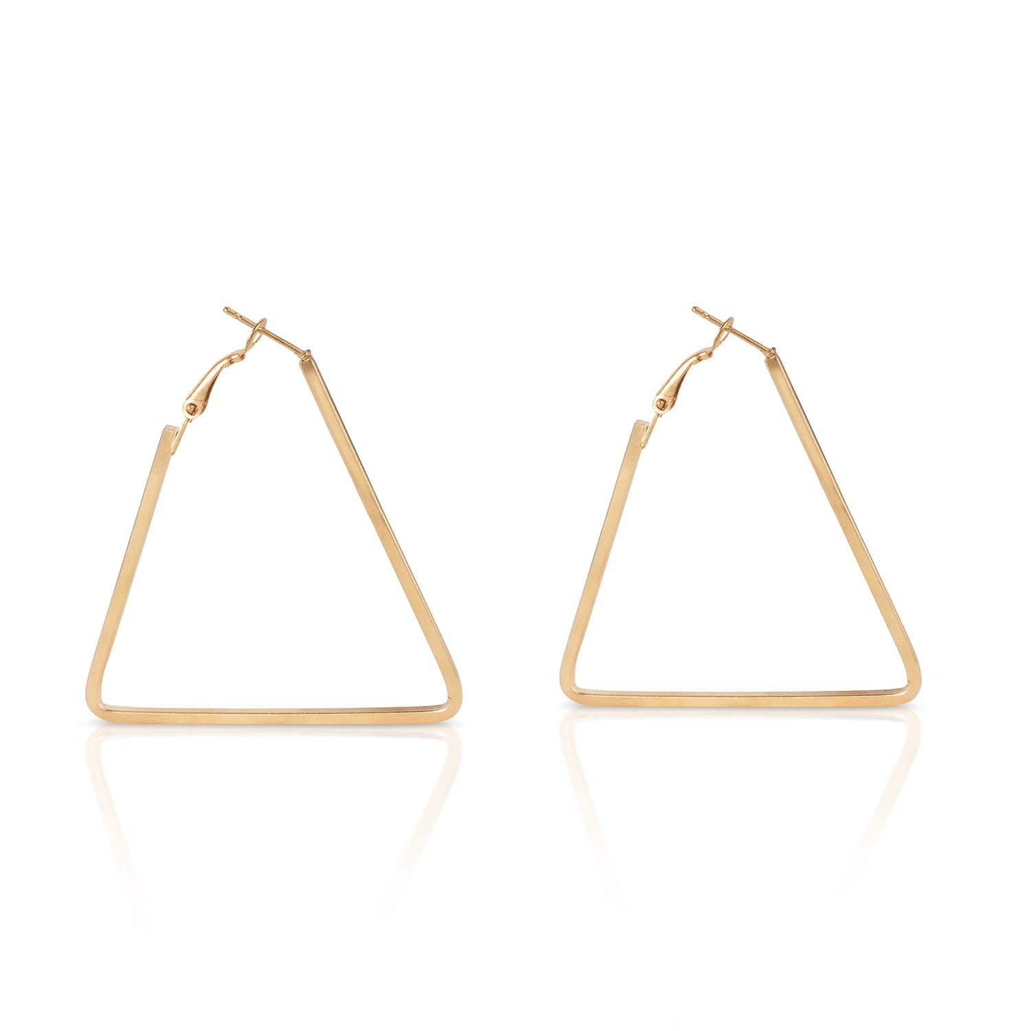 triangle hoop earrings front view