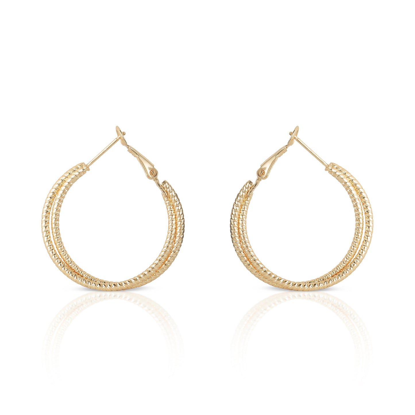 criss cross hoop earrings front view