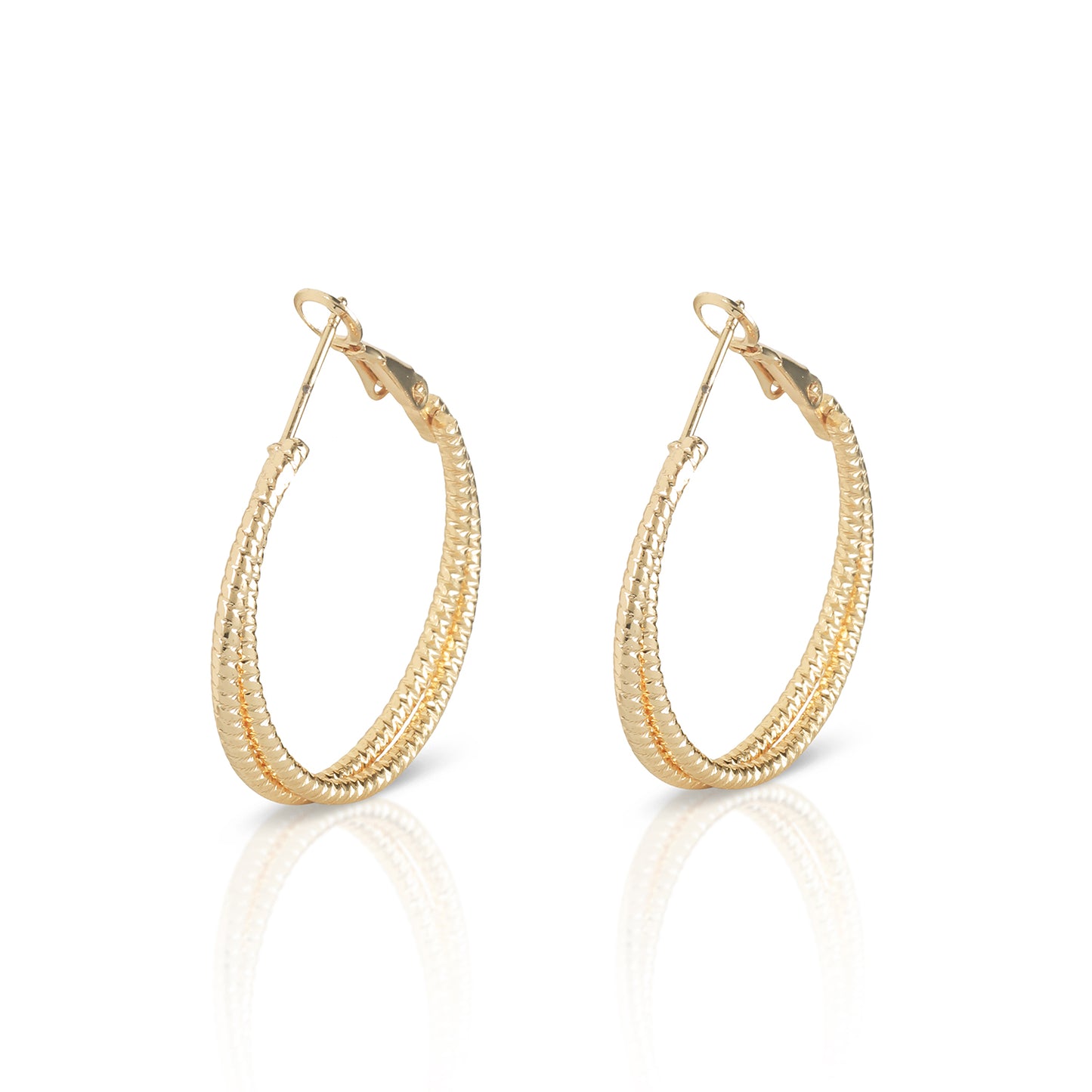 criss cross hoop earrings side view