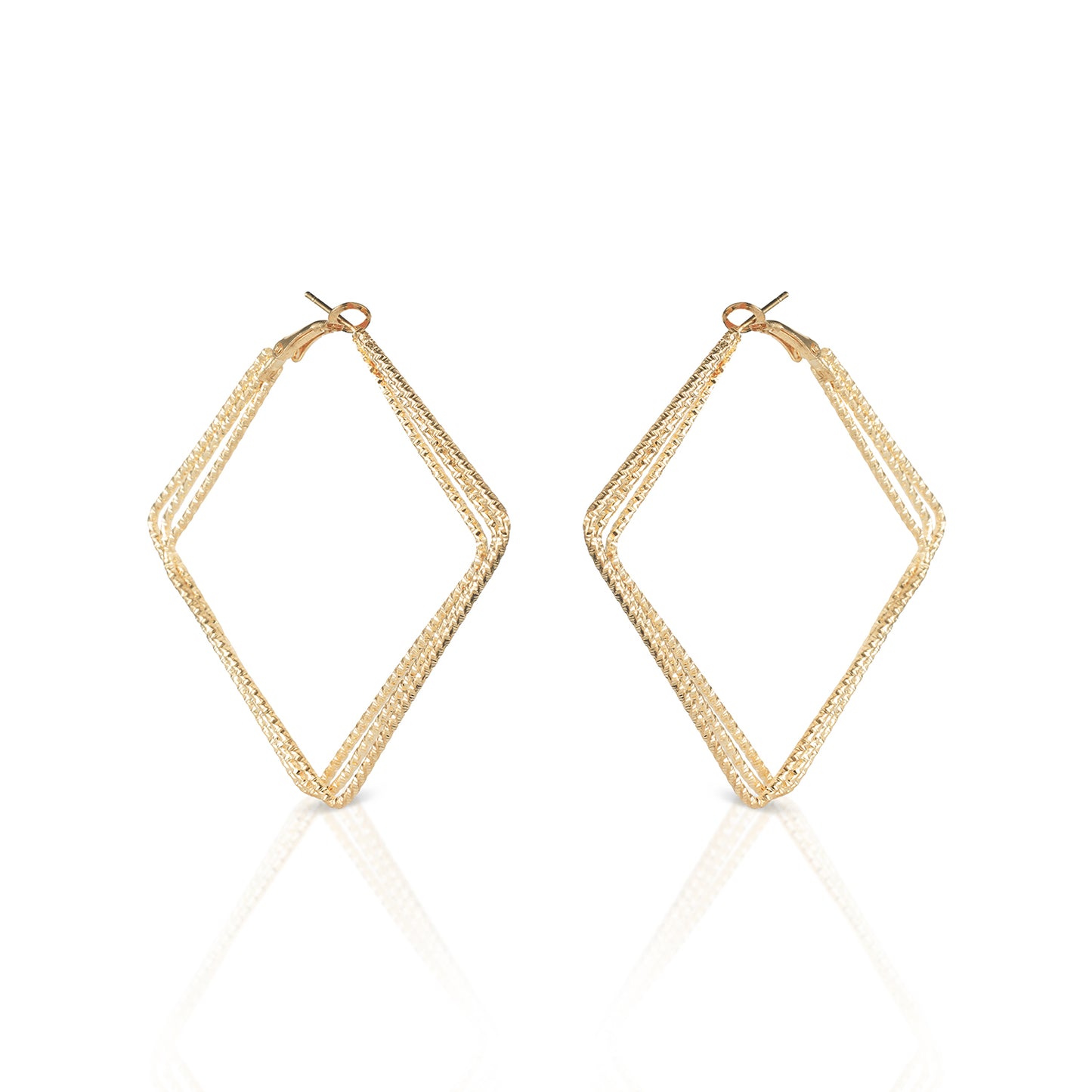 Golden Diagonal Hoop Earring