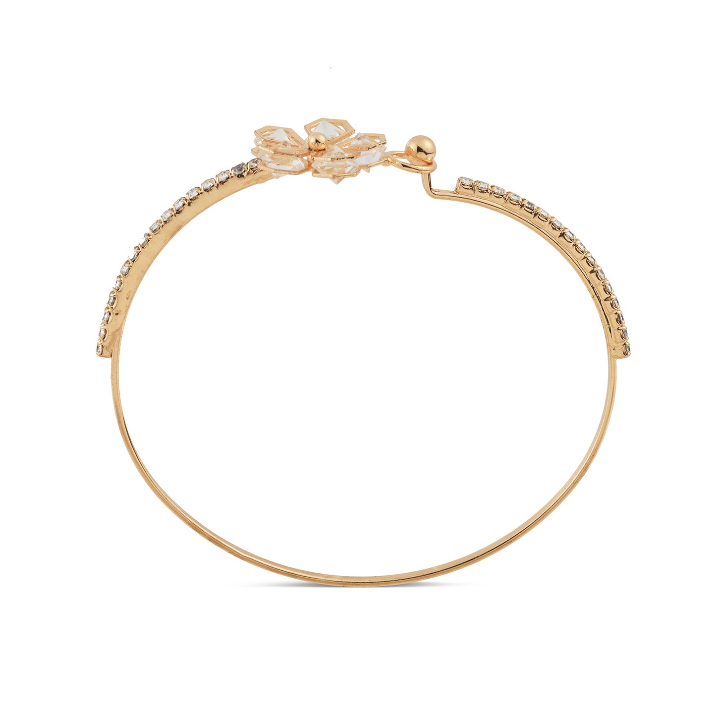 gold flower diamond bracelet upper view