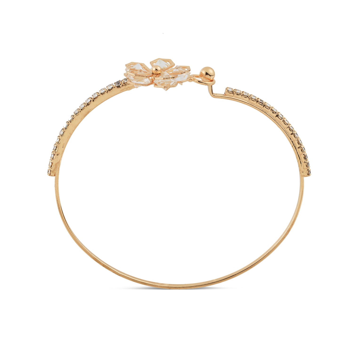 gold flower diamond bracelet upper view