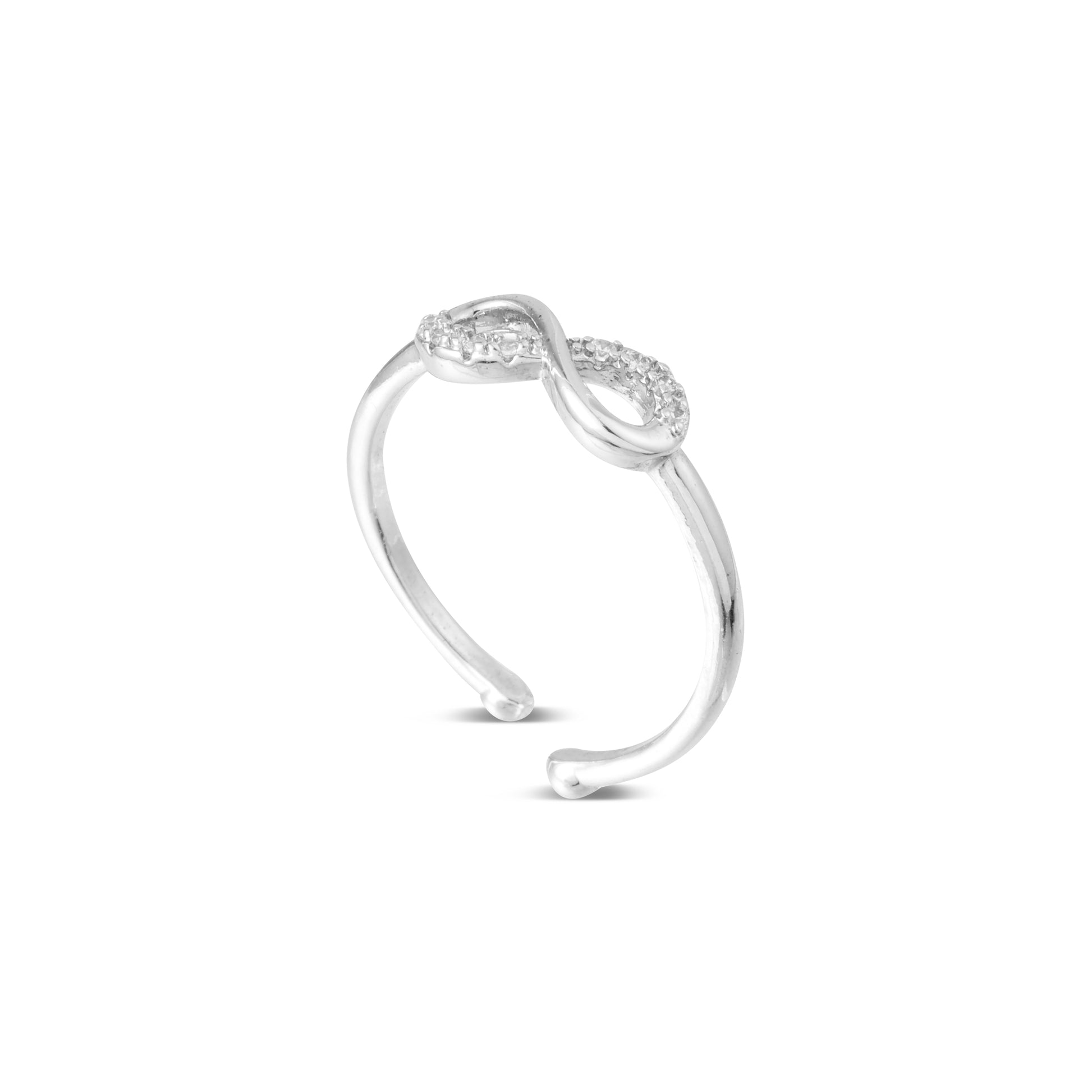infinity silver ring upper view