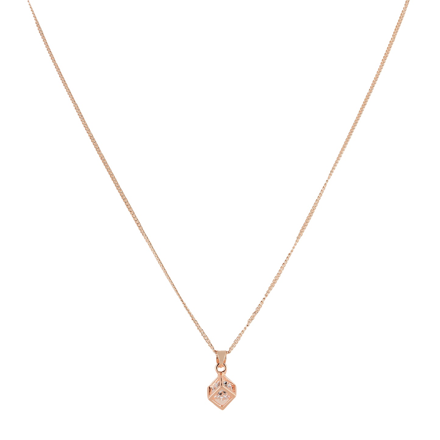 cube diamante pendant necklace front view