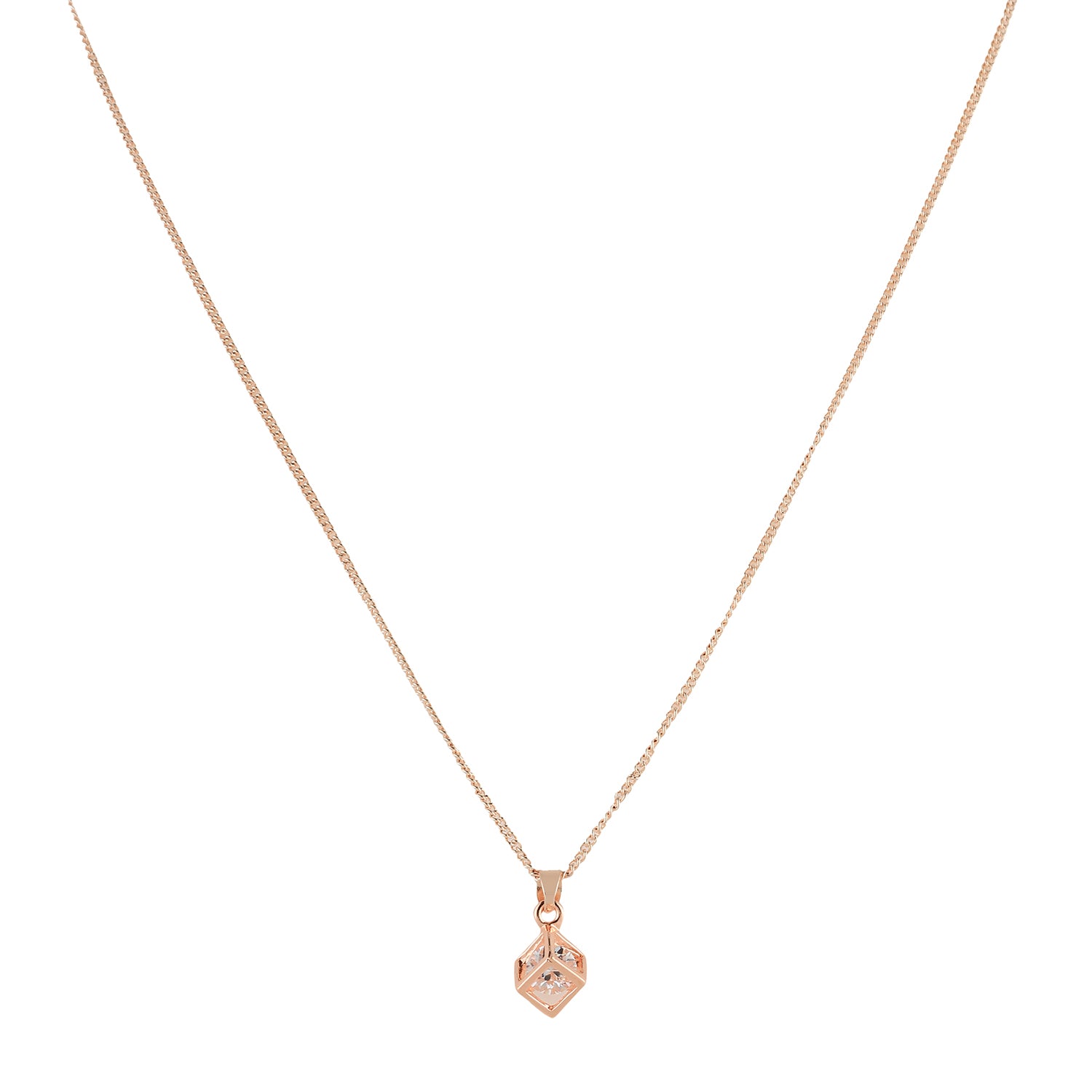 cube diamante pendant necklace front view