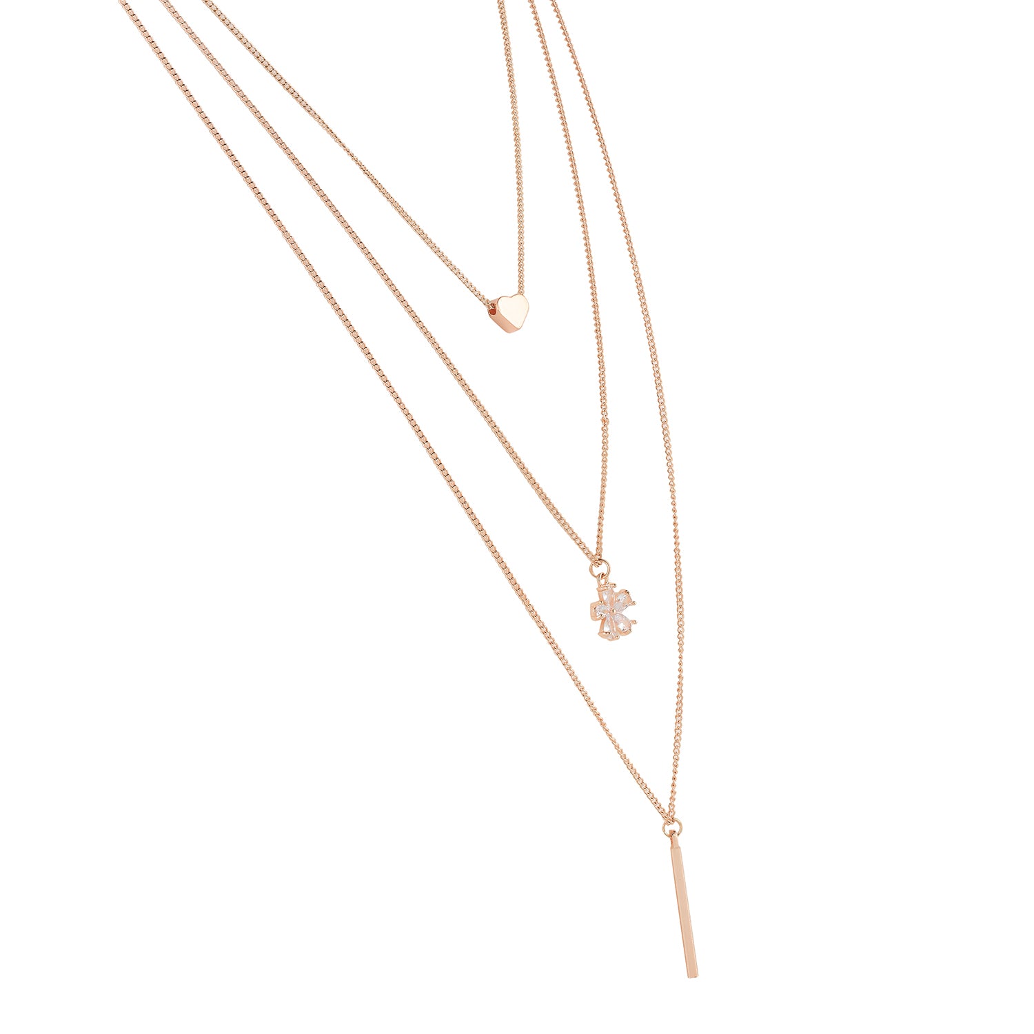 stylish multi layered necklace side view