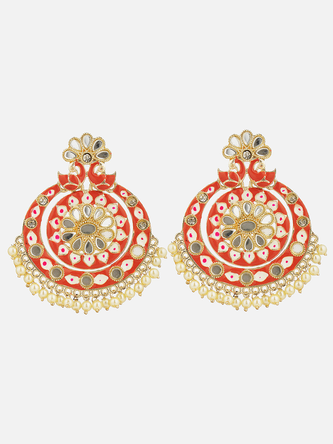 peach minakari earring