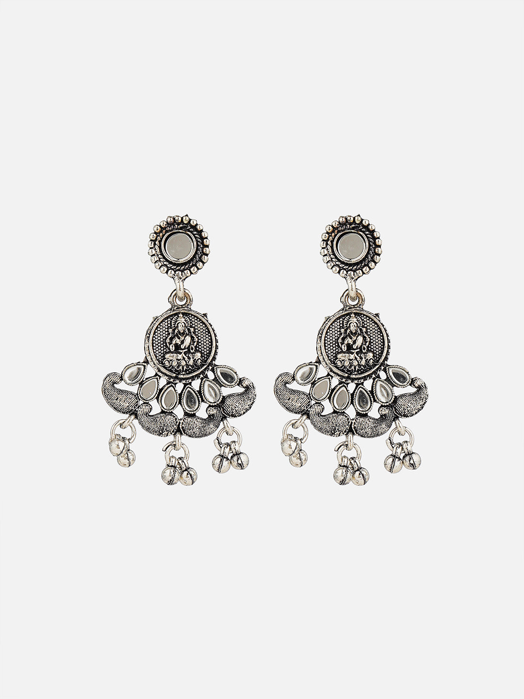 goddess lakshmi oxidised necklace set for women earring pic