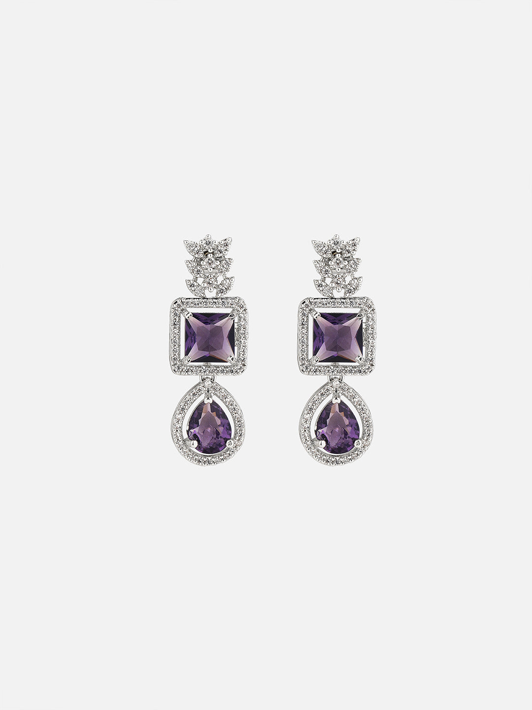 purple american diamond necklace earring pic