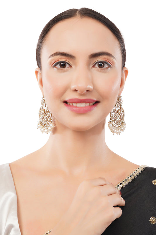 Traditional White Pearl Earrings For Women