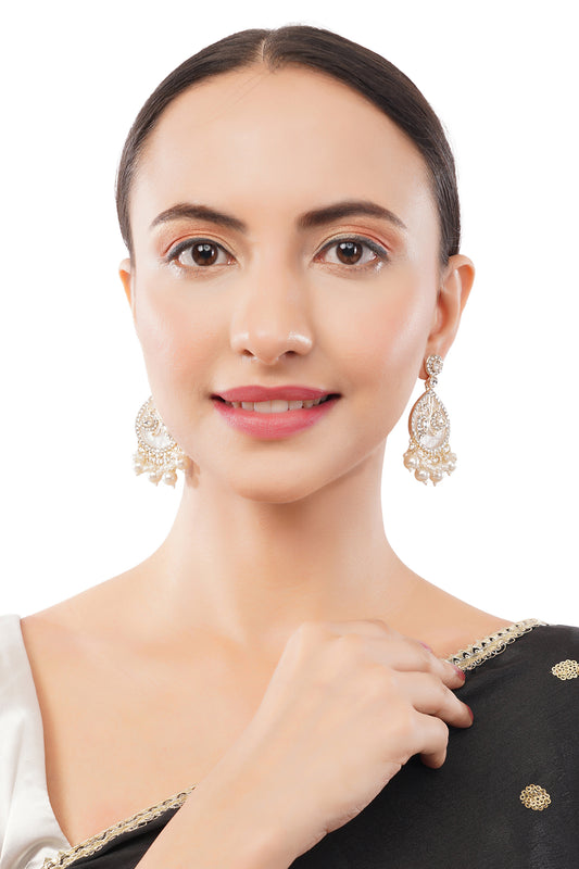 Contemporary Gold Plated Mother Of Pearl Earrings For Women