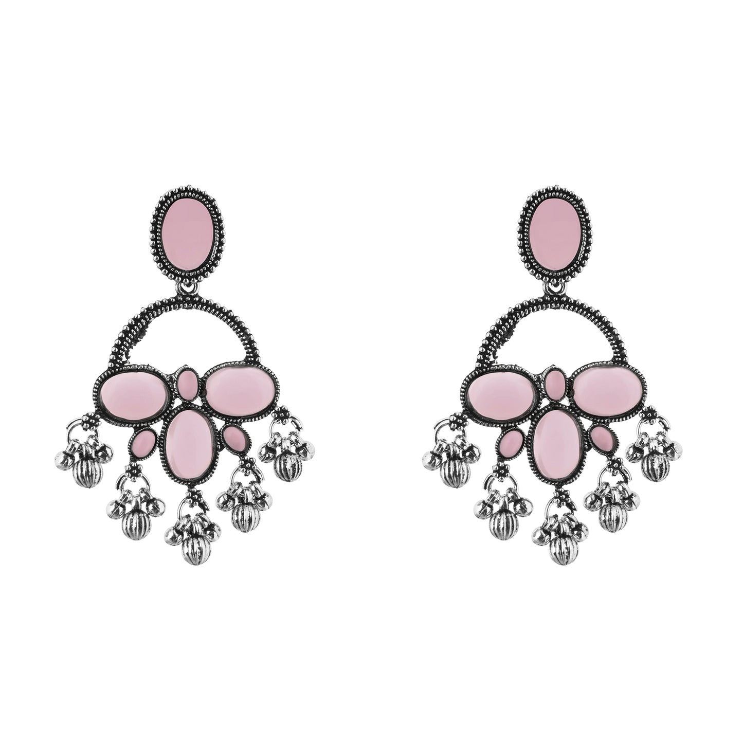 Clustertrend German Silver Crystal Stone earrings For Women