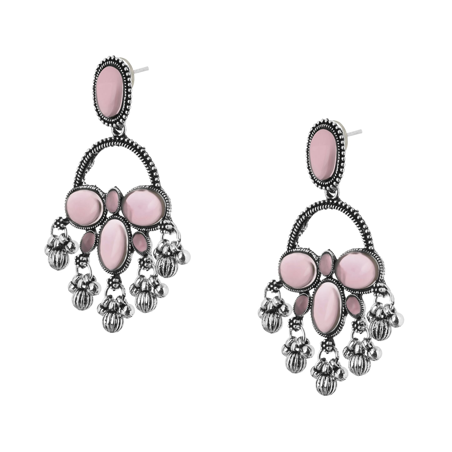 Clustertrend German Silver Crystal Stone earrings For Women