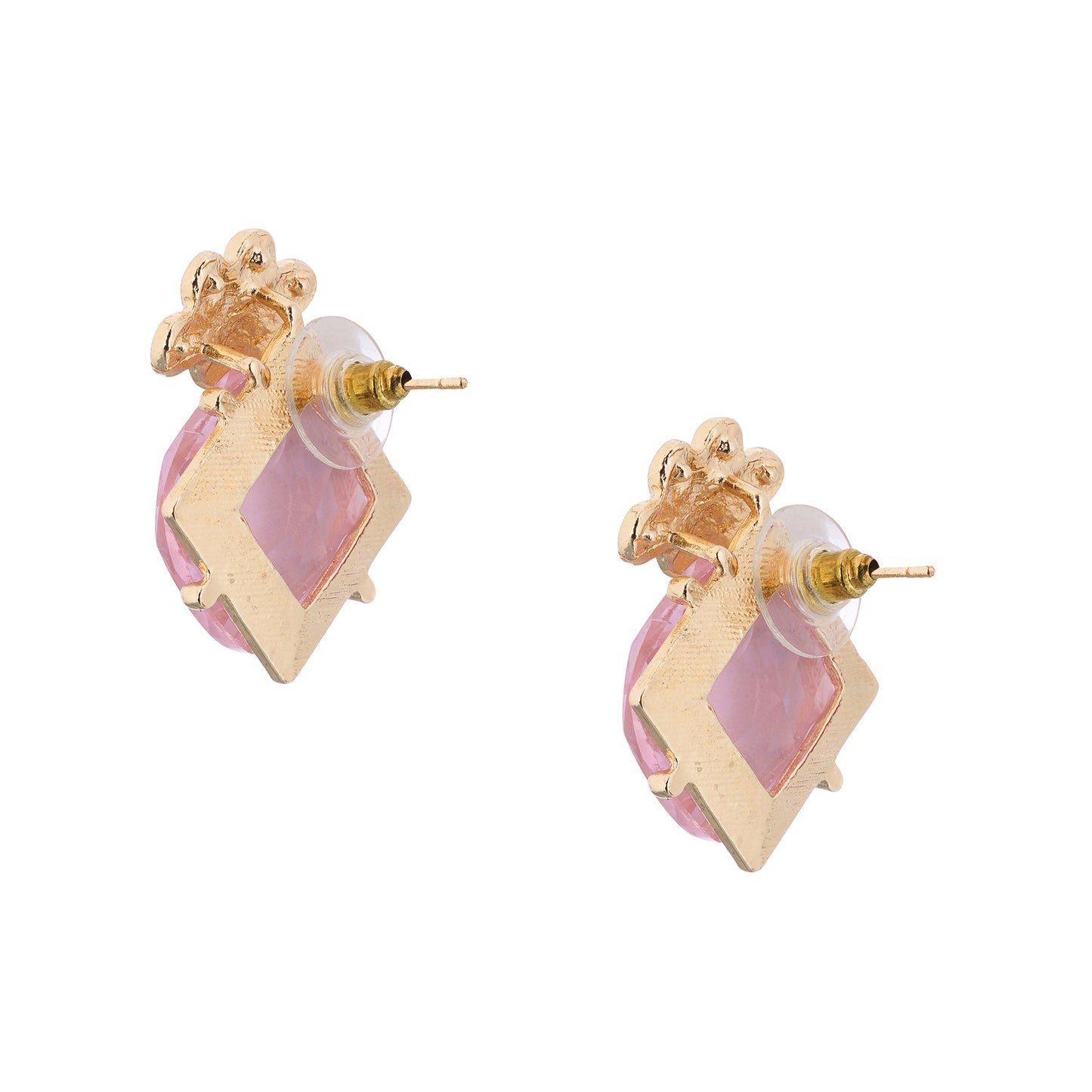 Clustertrend Western Light Pink Crystal Daimond Earrings