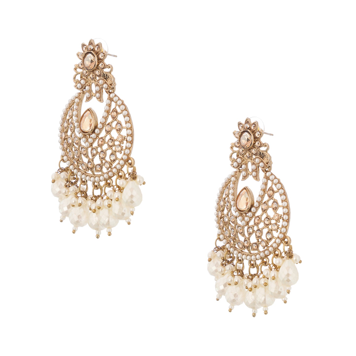 Traditional White Pearl Earrings For Women