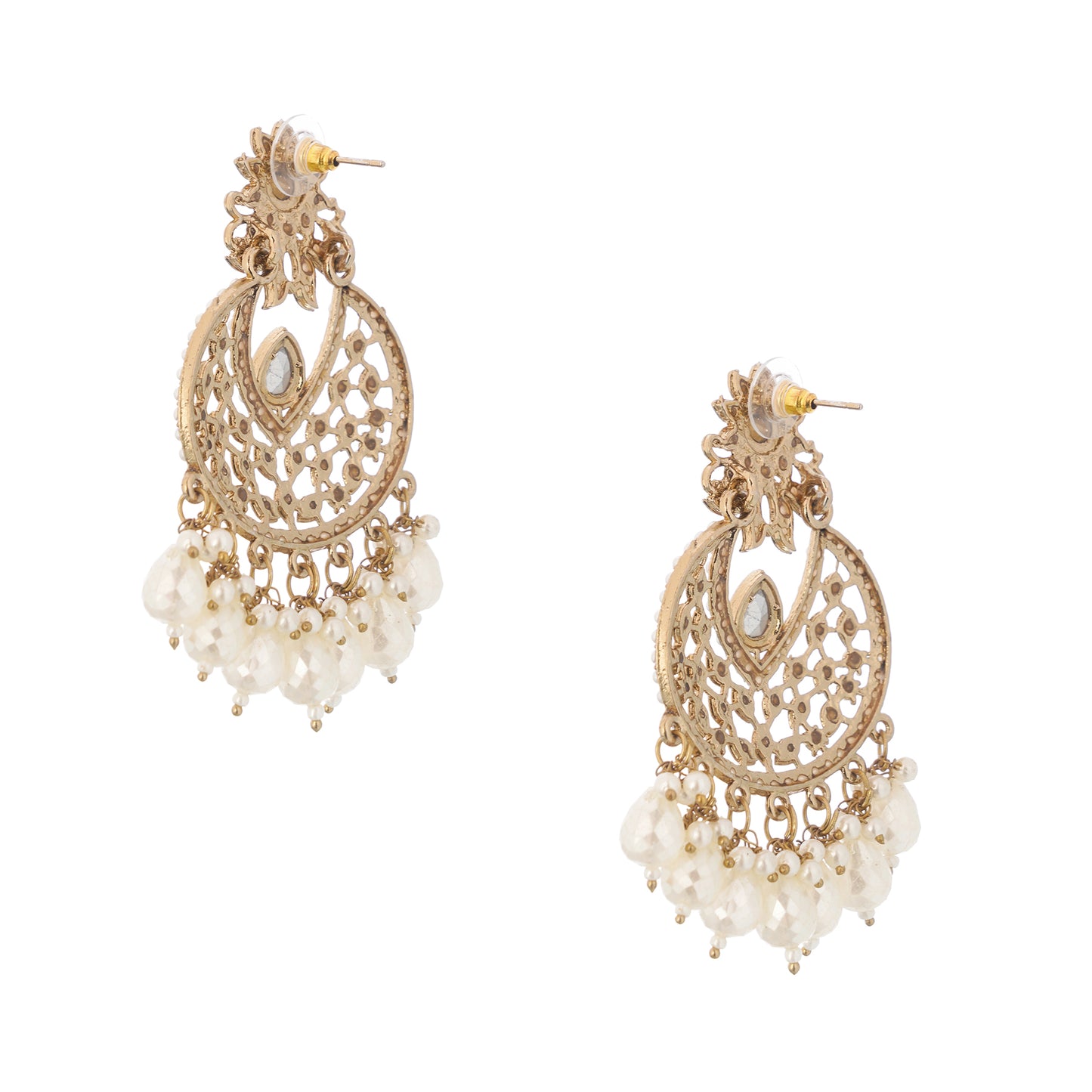 Traditional White Pearl Earrings For Women