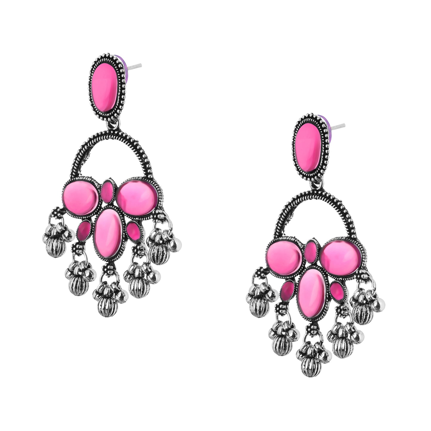 Traditional German Silver Pearl Drop Earrings For Women