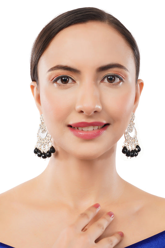 Gold Plated Black Pearl Earrings For Women