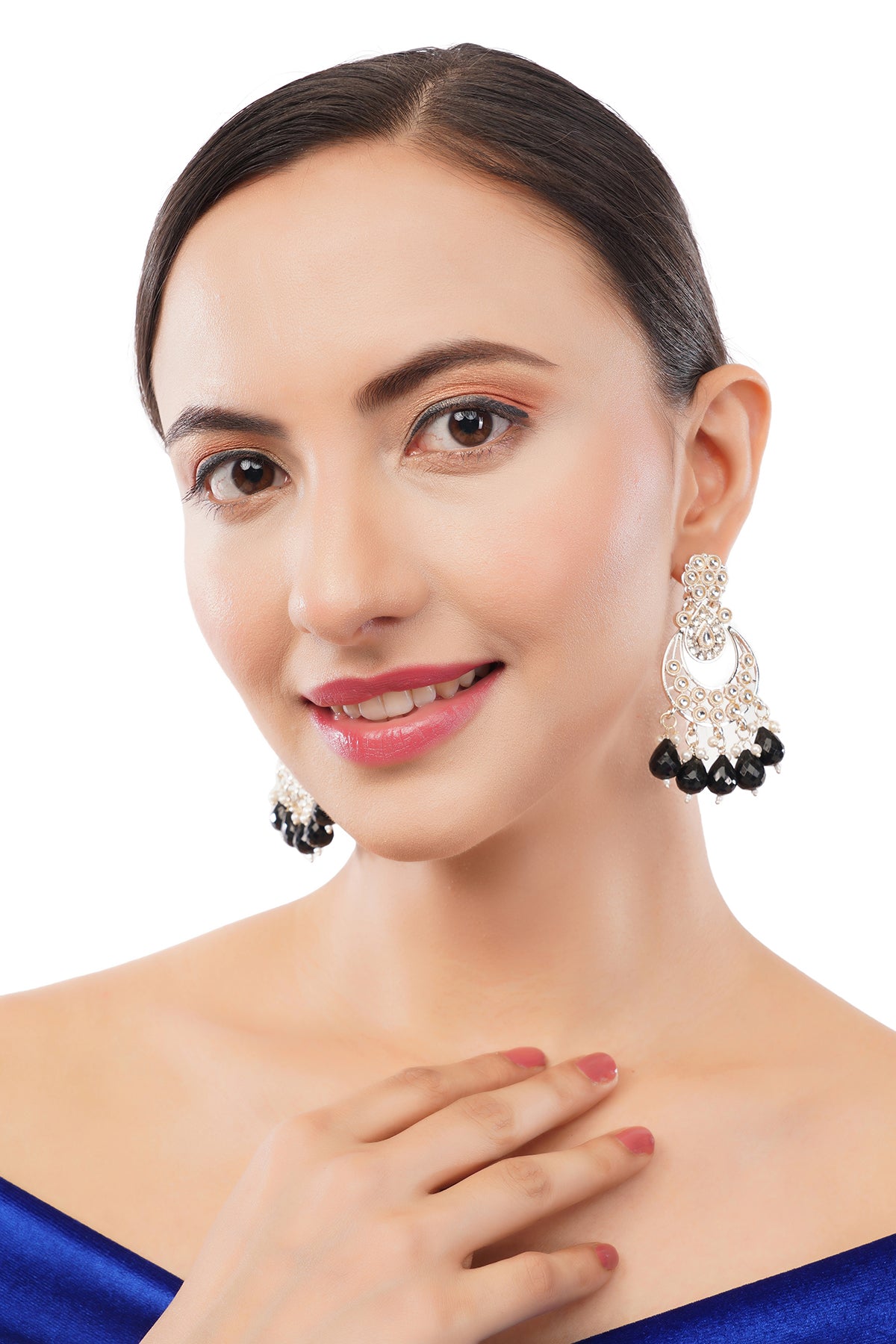 Gold Plated Black Pearl Earrings For Women