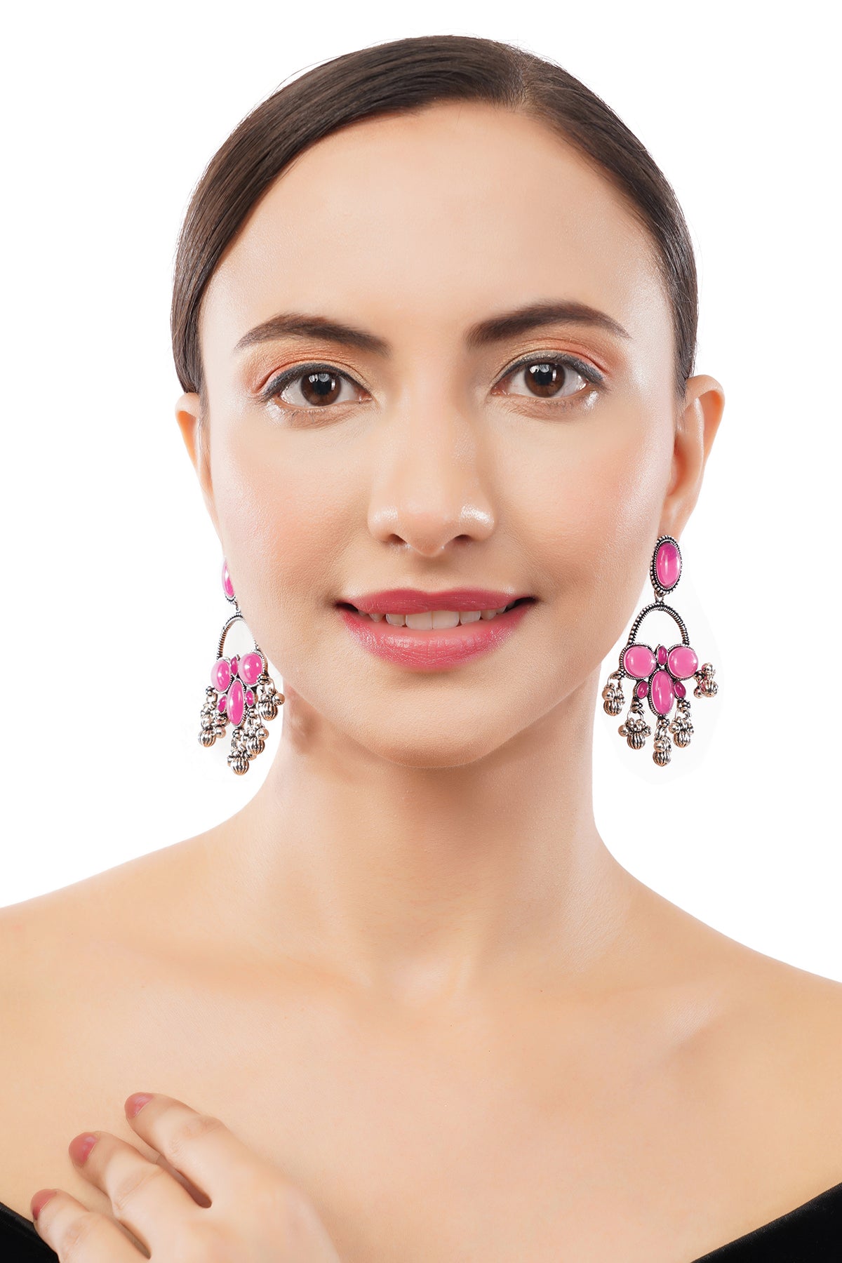 Traditional German Silver Pearl Drop Earrings For Women