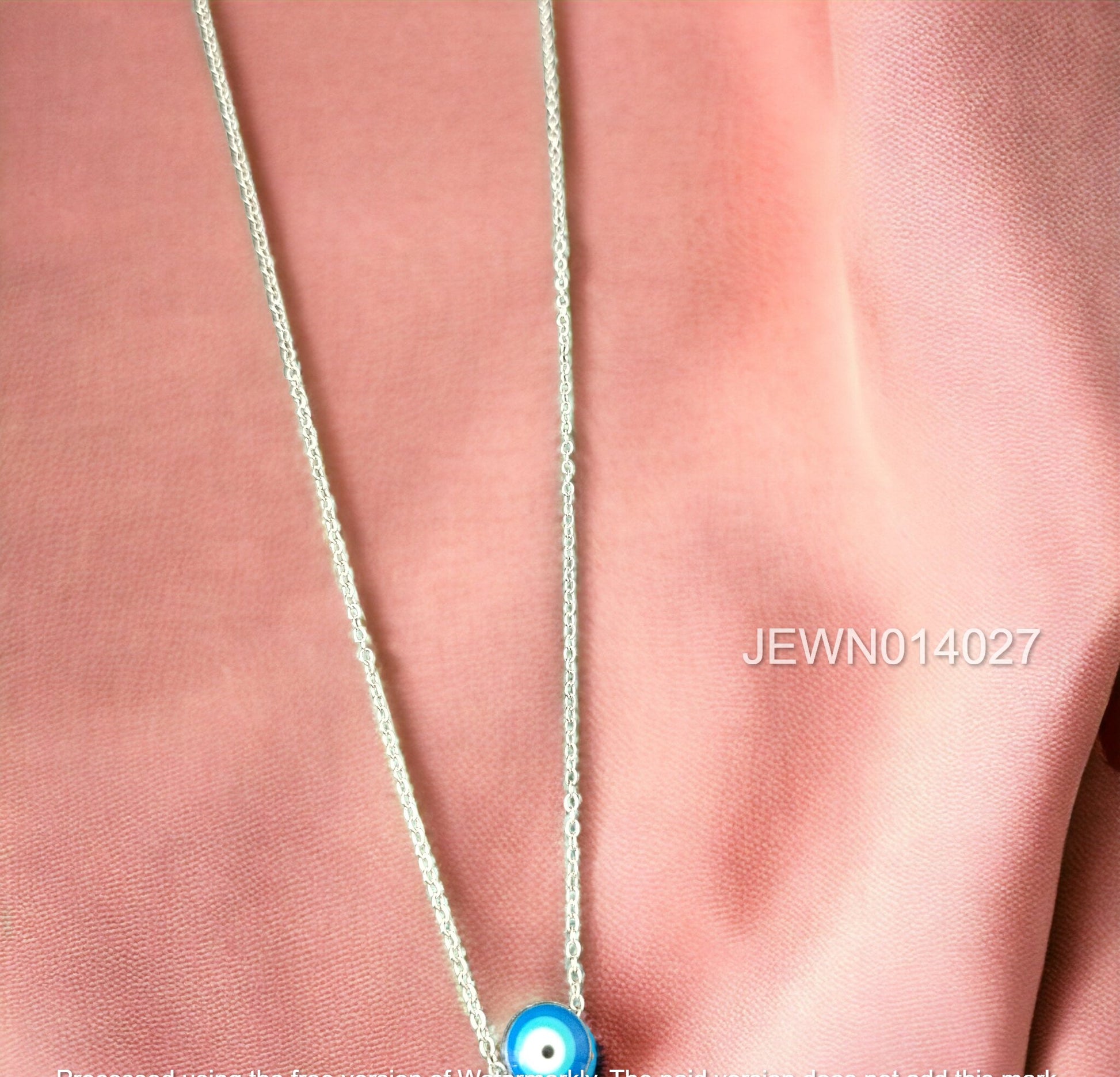 evil eye circular pendant necklace front view