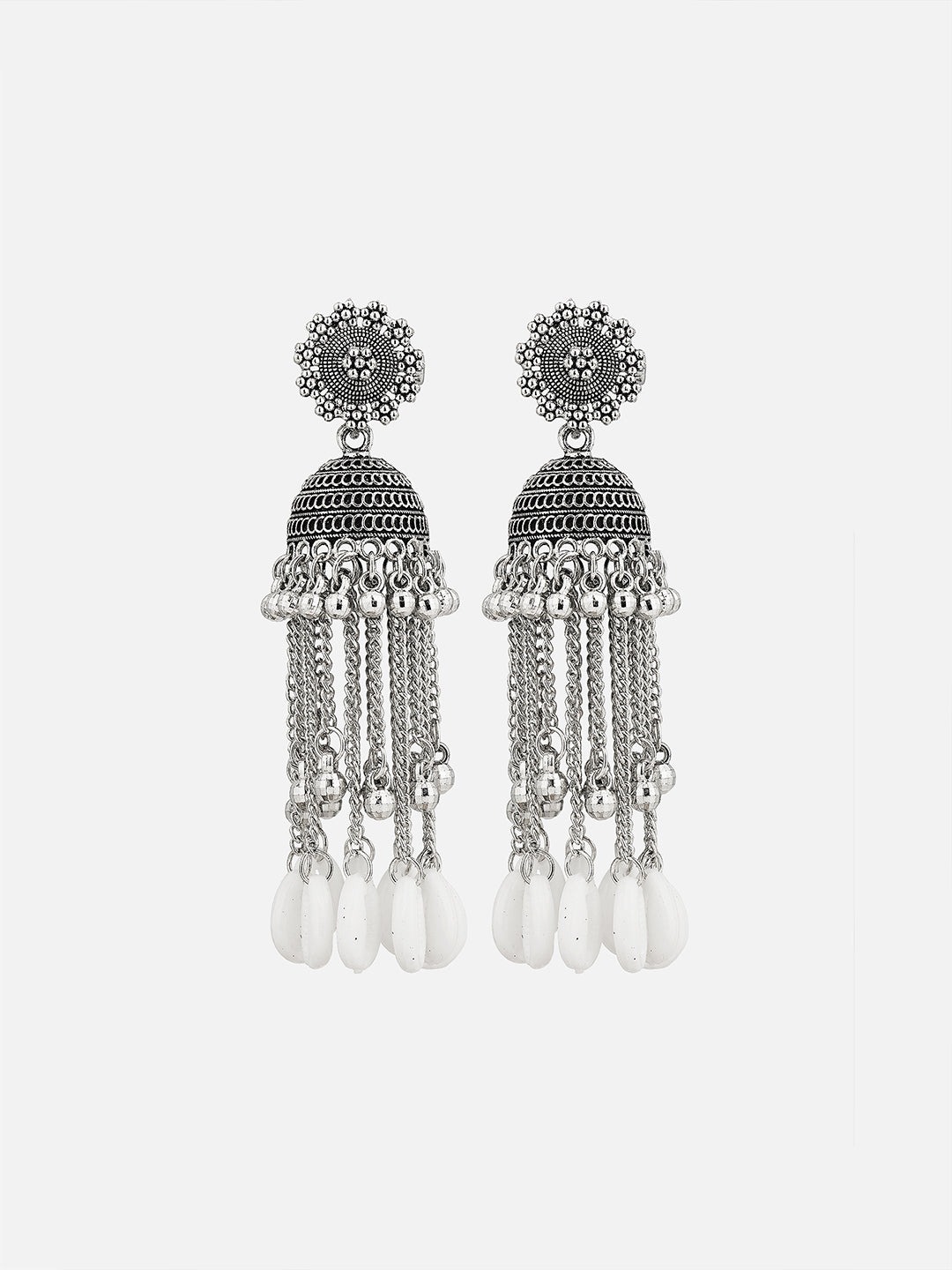 oxidise jhumka earring front view