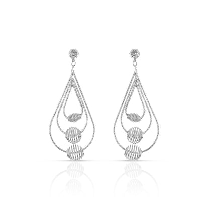 silver plated dangler earrings front view