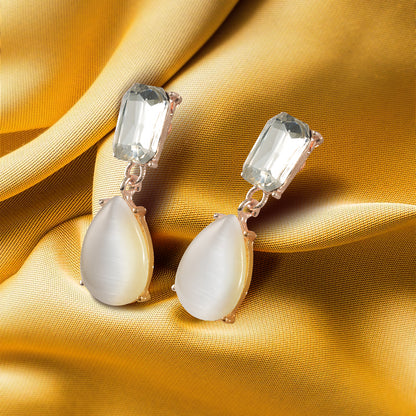 Crystal Teardrop Natural Shell Earring