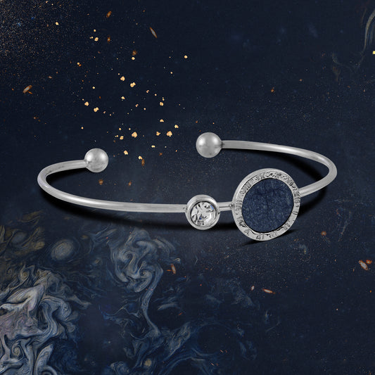 Silver Stone-Studded Cuff Bracelet