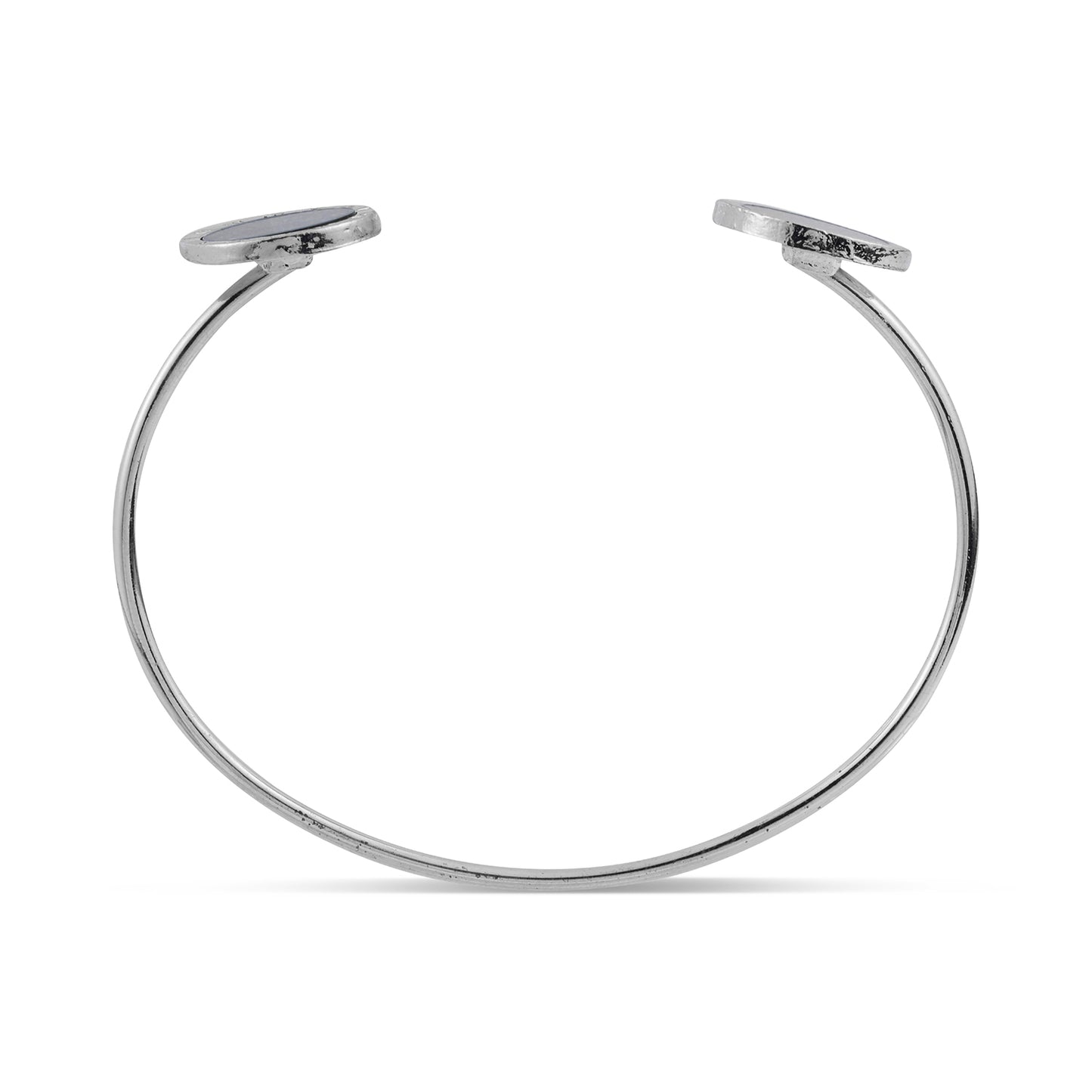 silver-plated Grey cuff bracelet upper view