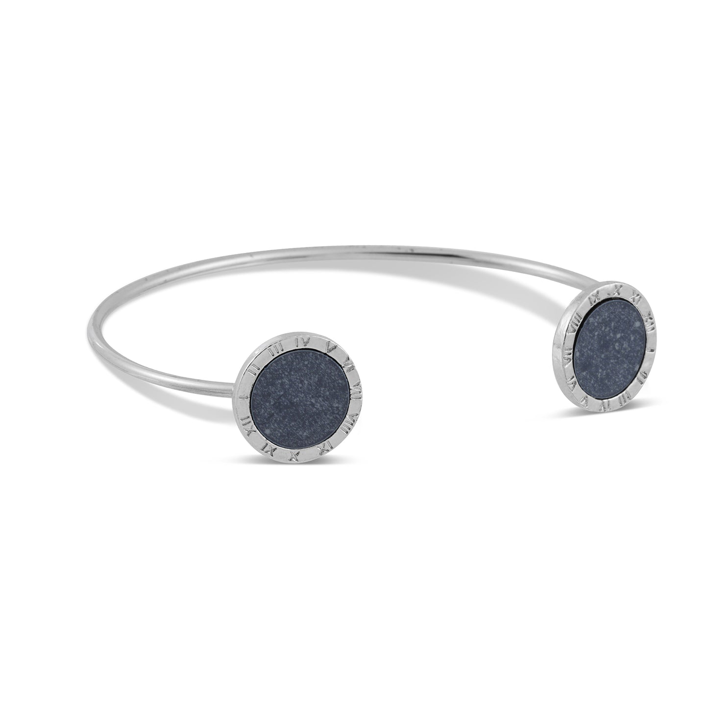 silver-plated Grey cuff bracelet front view