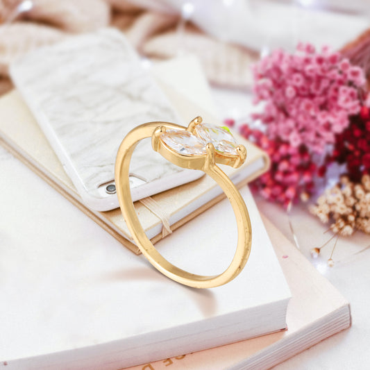 Elegant Gold Water Drop Designer Finger Rings for Women
