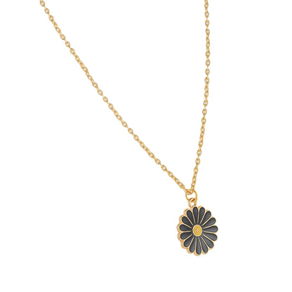 flower pendant chain necklace side view