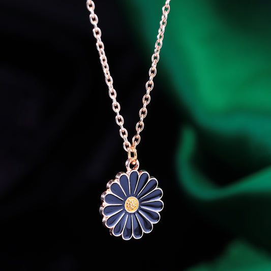 Flower Pendant With  Gold Chain Necklace