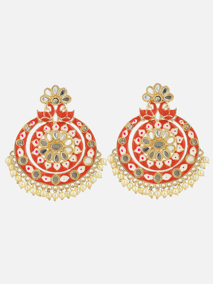 peach minakari earring 