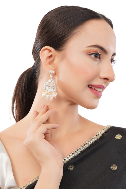 Contemporary Gold Plated Mother Of Pearl Earrings For Women