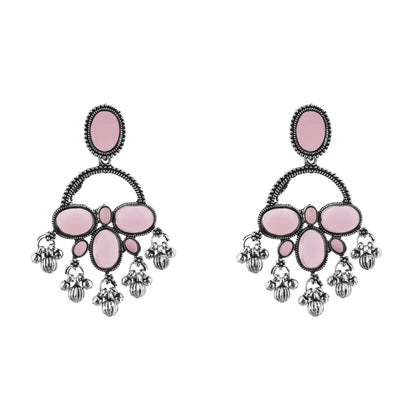 Clustertrend  German Silver Crystal Stone earrings For Women