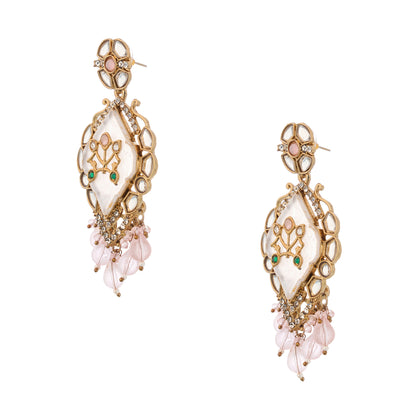 Light Pink MOP (Mother Of Pearl) Gold Earrings For Women