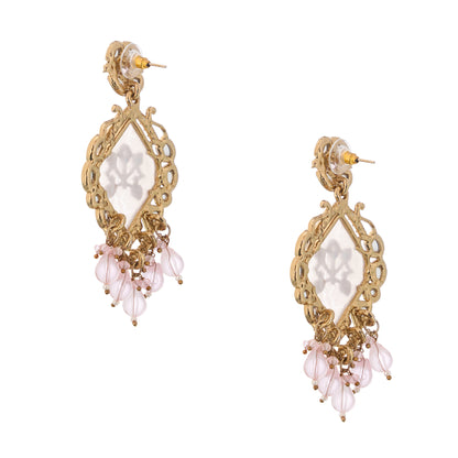 Light Pink MOP (Mother Of Pearl) Gold Earrings For Women