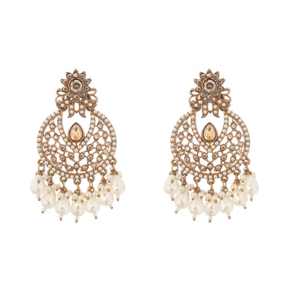 Traditional White Pearl Earrings For Women