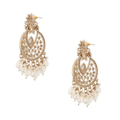 Traditional White Pearl Earrings For Women