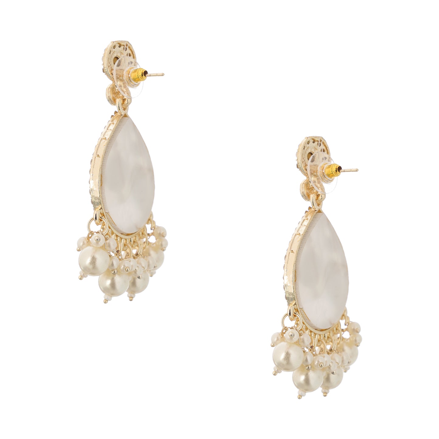 Contemporary Gold Plated Mother Of Pearl Earrings For Women