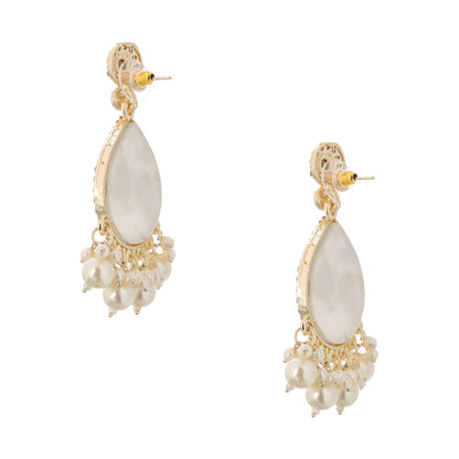 Contemporary Gold Plated Mother Of Pearl Earrings For Women
