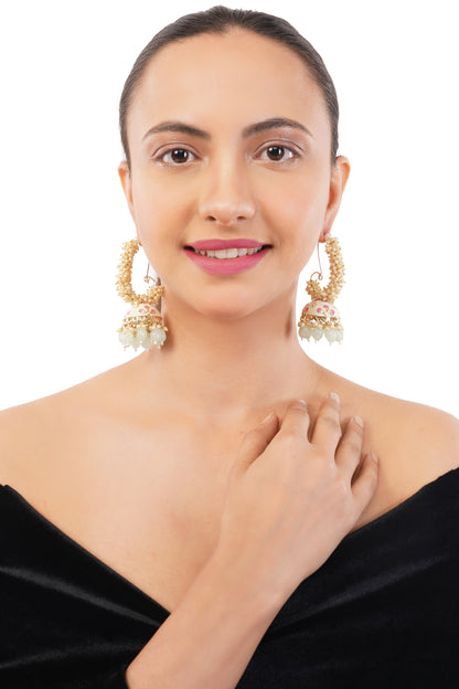 Light Green Pearl Jhumka Earring for Women