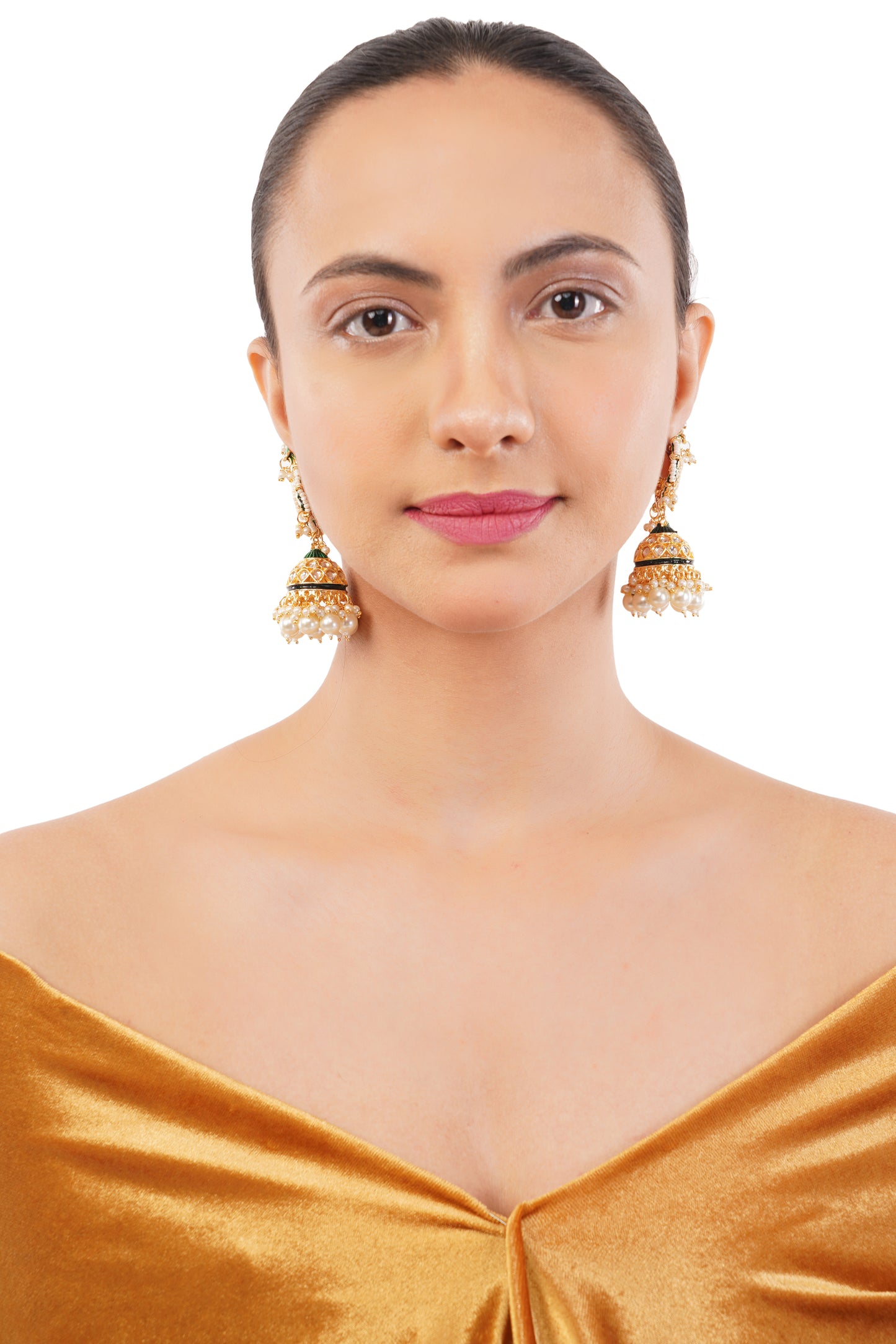 White Pearl jhumka Earrings For Women