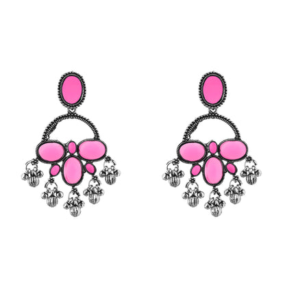 Traditional German Silver Pearl Drop Earrings For Women