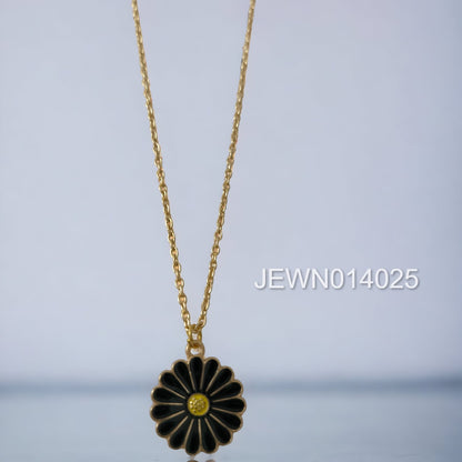 flower pendant chain necklace blue background